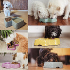 Bamboo Double Bowl for Cats & Small Dogs