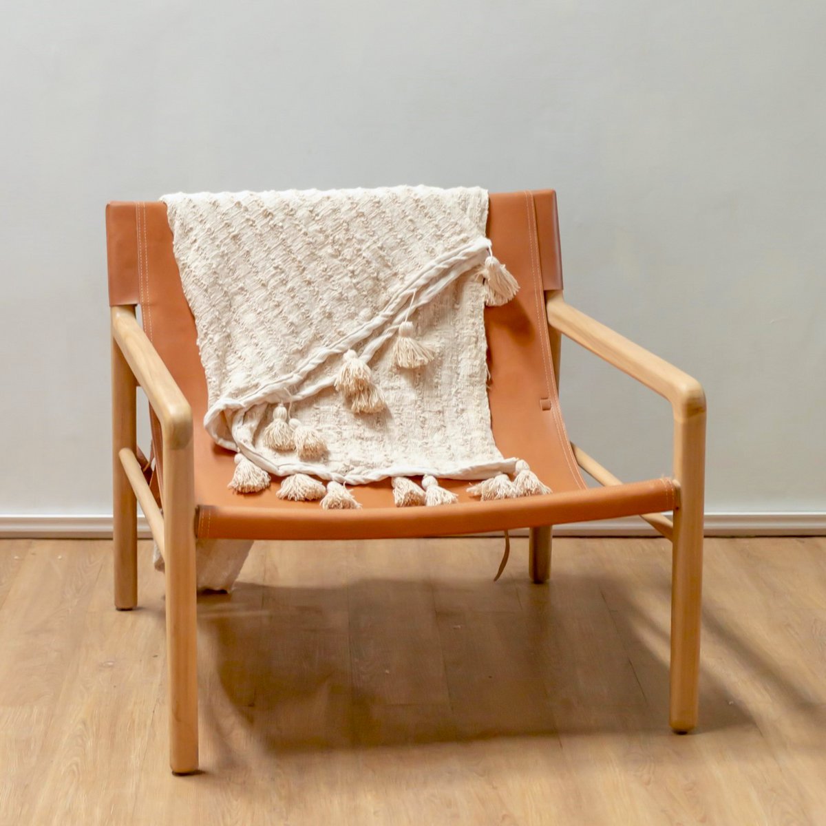 Manta Boho Tejida a Mano de Algodón – Colcha y Cubre Sofá (110 × 200 cm)