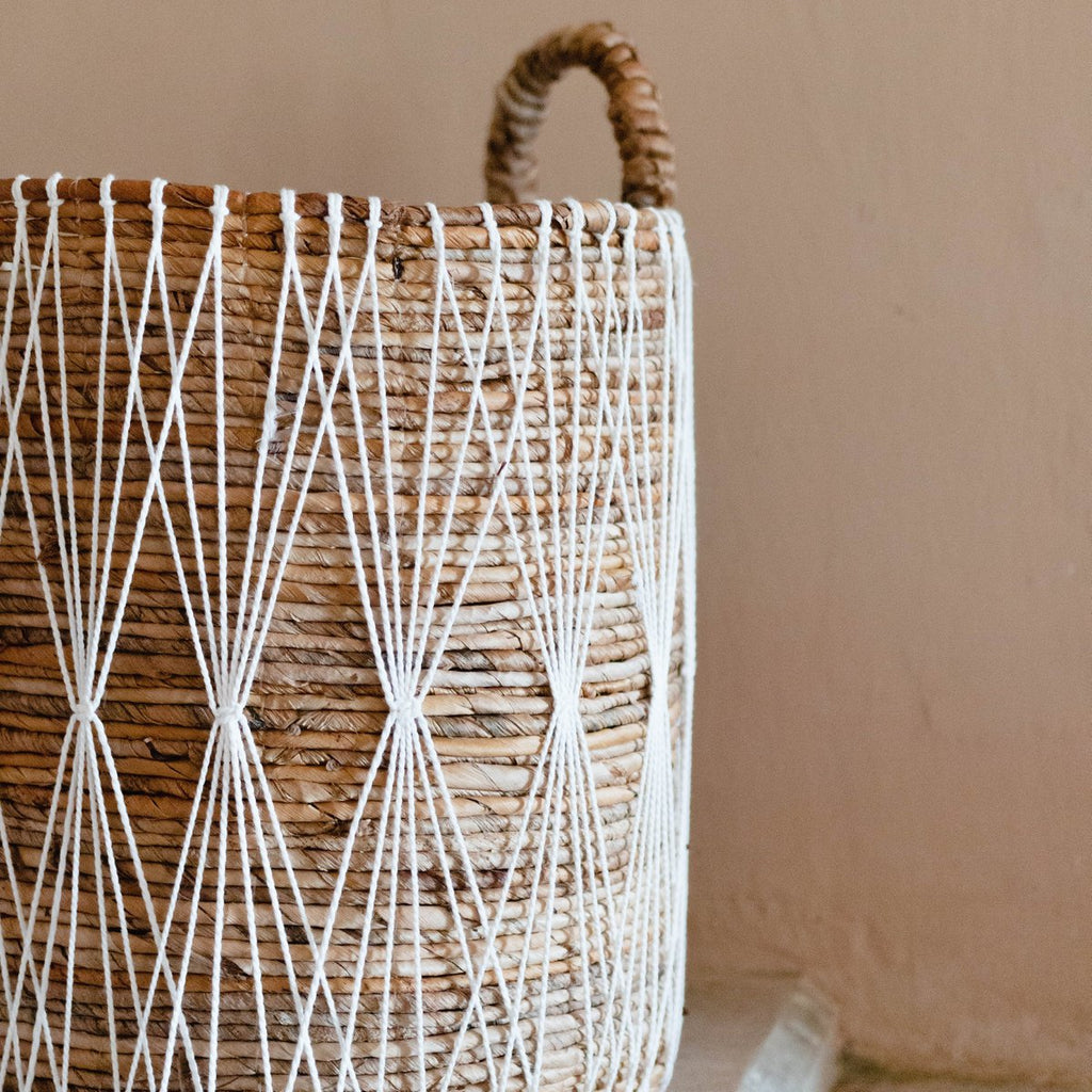 Cesto de Almacenamiento Boho de Fibra de Plátano – Cesto de Lavandería y Plantas (3 Tamaños)