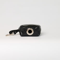 Anaconda Leather Poop Bag Dispenser - Black