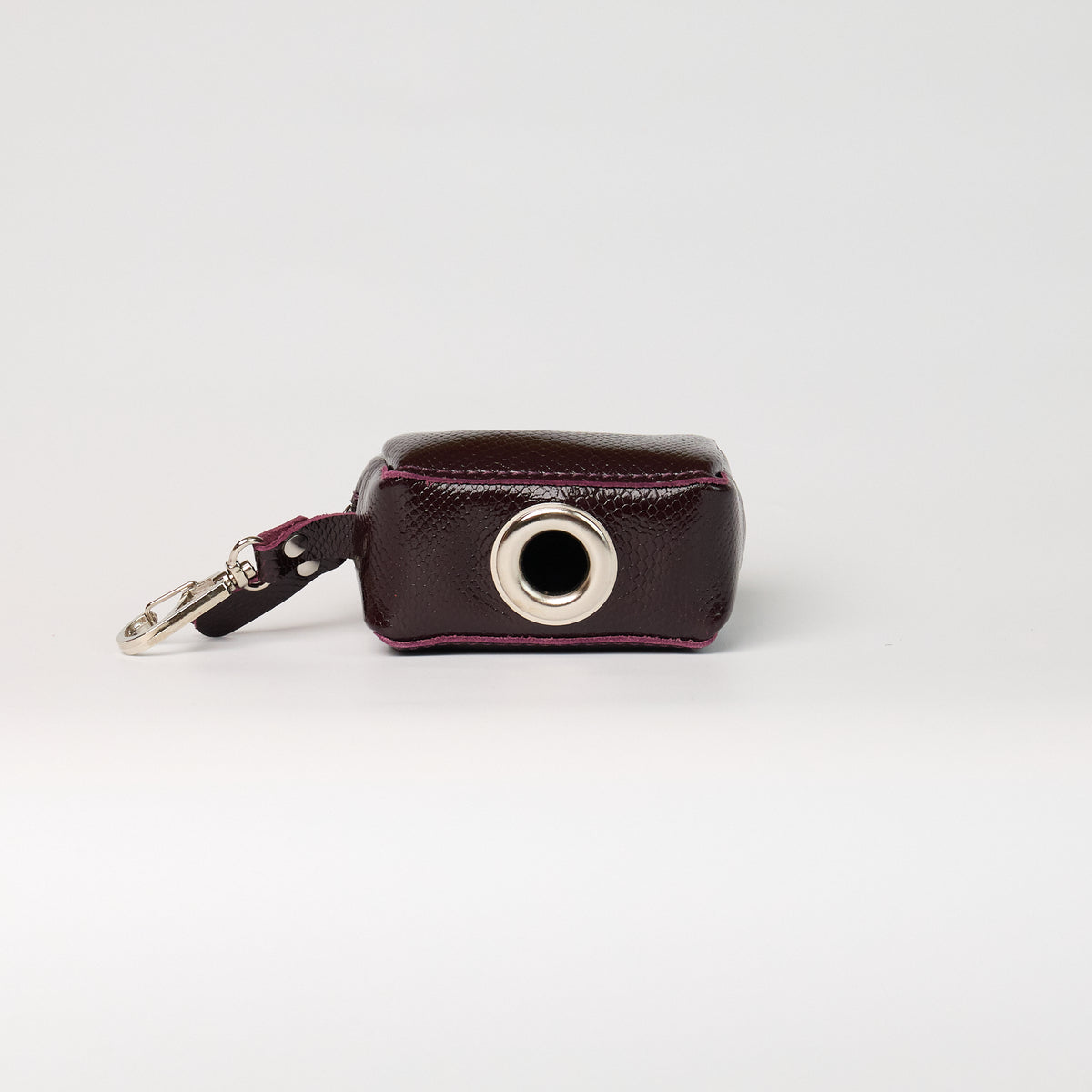Anaconda Leather Poop Bag Dispenser - Burgundy