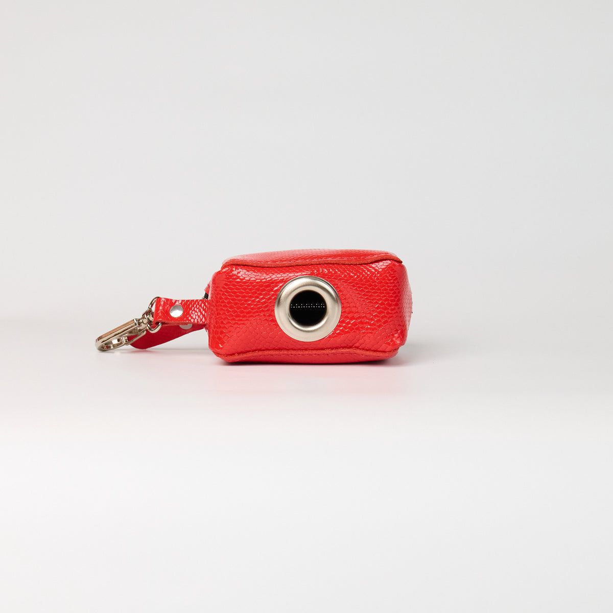 Anaconda Leather Poop Bag Dispenser - Red