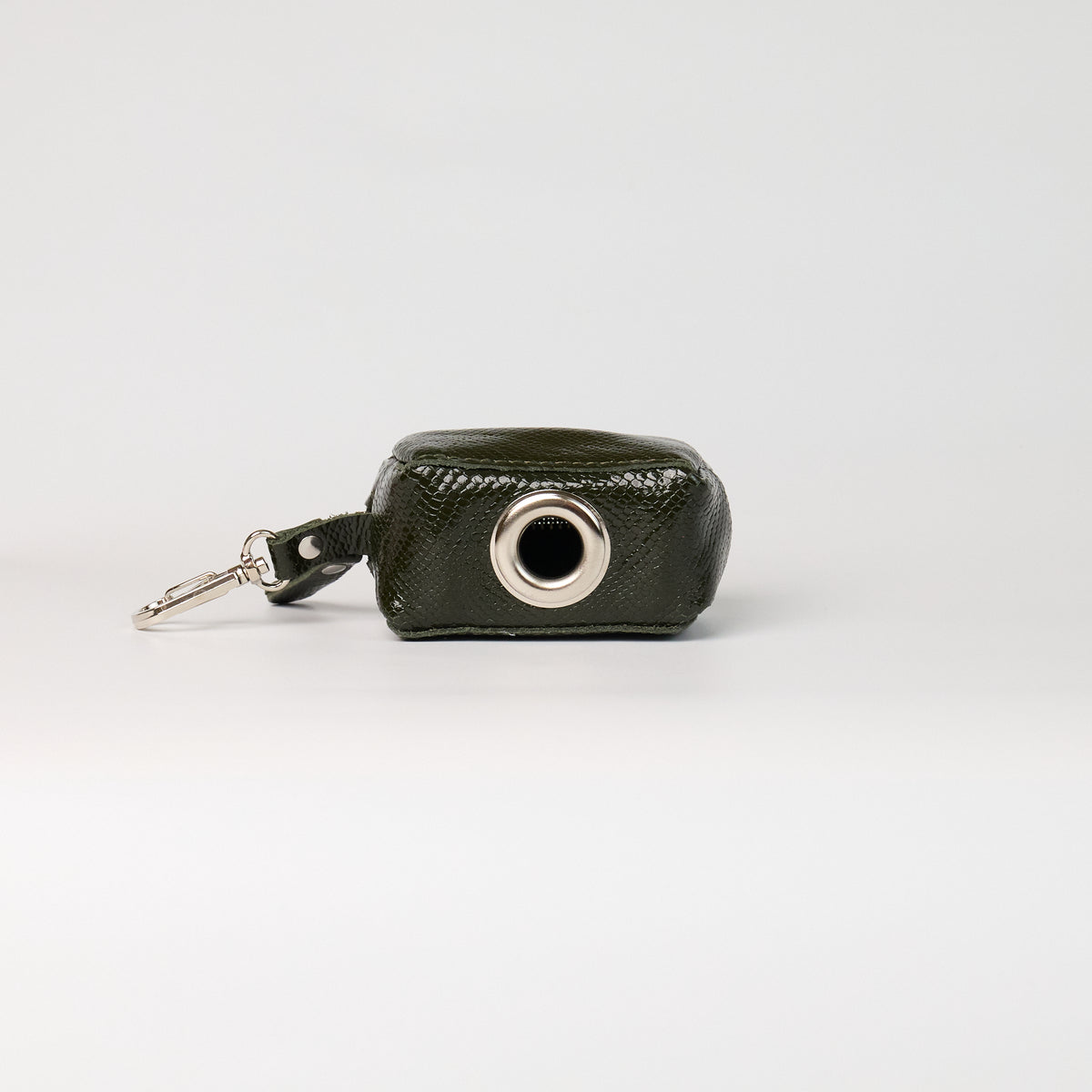 Anaconda Leather Poop Bag Dispenser - Emerald Green