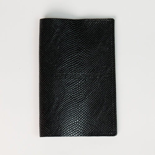 Anaconda Leather Pet Passport Cover - Black