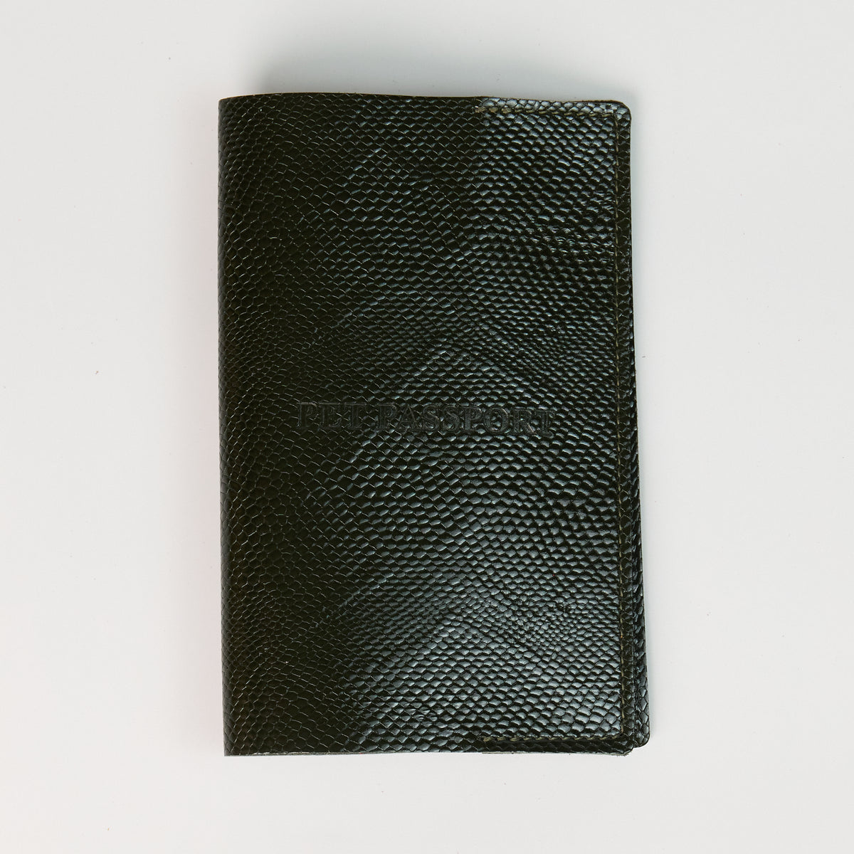 Anaconda Leather Pet Passport Cover - Emerald Green