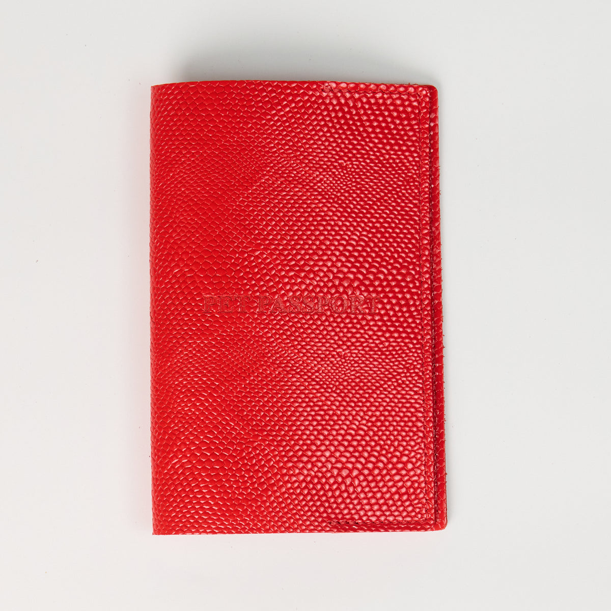 Anaconda Leather Pet Passport Cover - Red