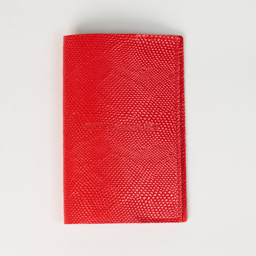 Anaconda Leather Pet Passport Cover - Red