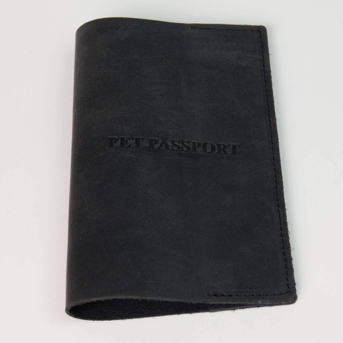 Leather Pet Passport Cover - Black