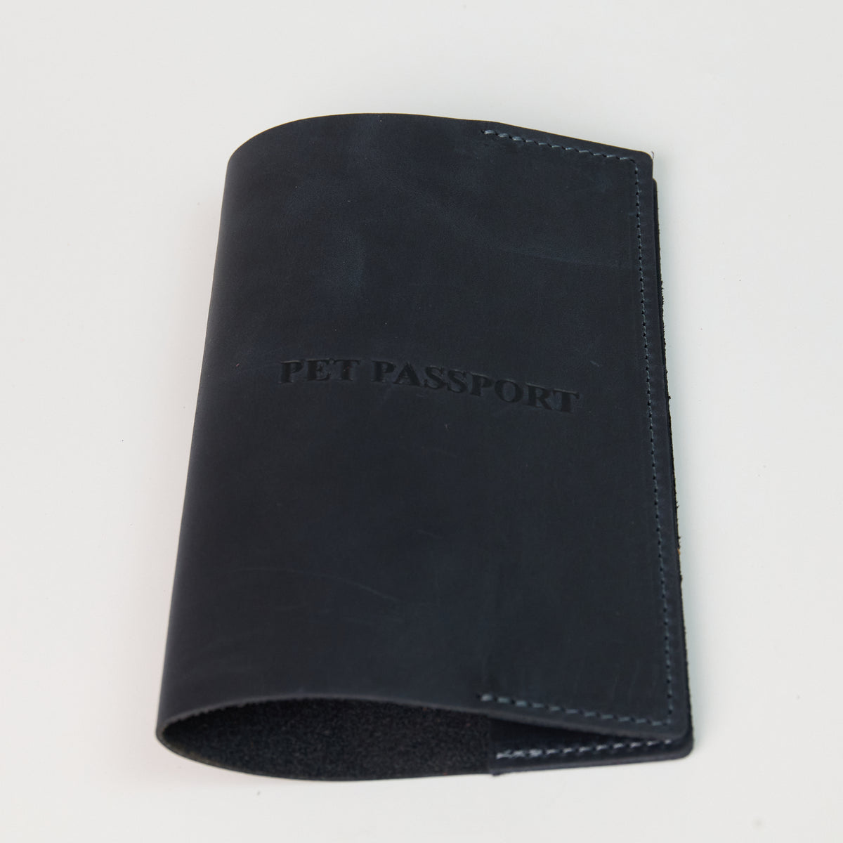 Leather Pet Passport Cover - Blue