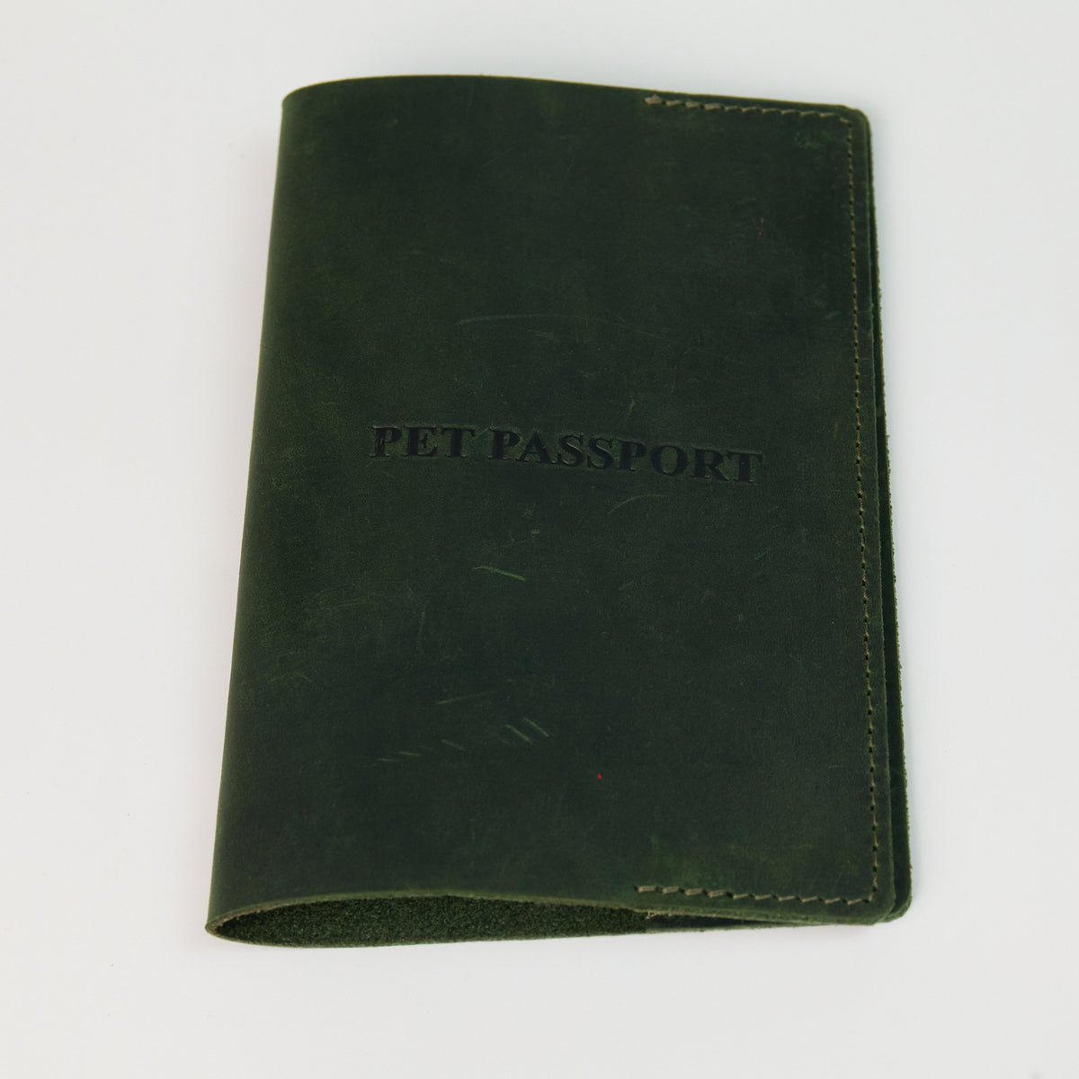 Leather Pet Passport Cover - Green