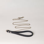Blue Leather Chain Dog Leash - additional product view