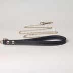 Blue Leather Chain Dog Leash - additional product view
