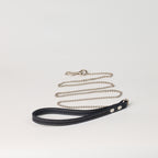 Blue Leather Chain Dog Leash - additional product view