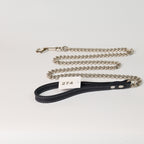 Blue Leather Chain Dog Leash - additional product view