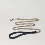 Blue Leather Chain Dog Leash - *