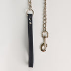 Blue Leather Chain Dog Leash - additional product view