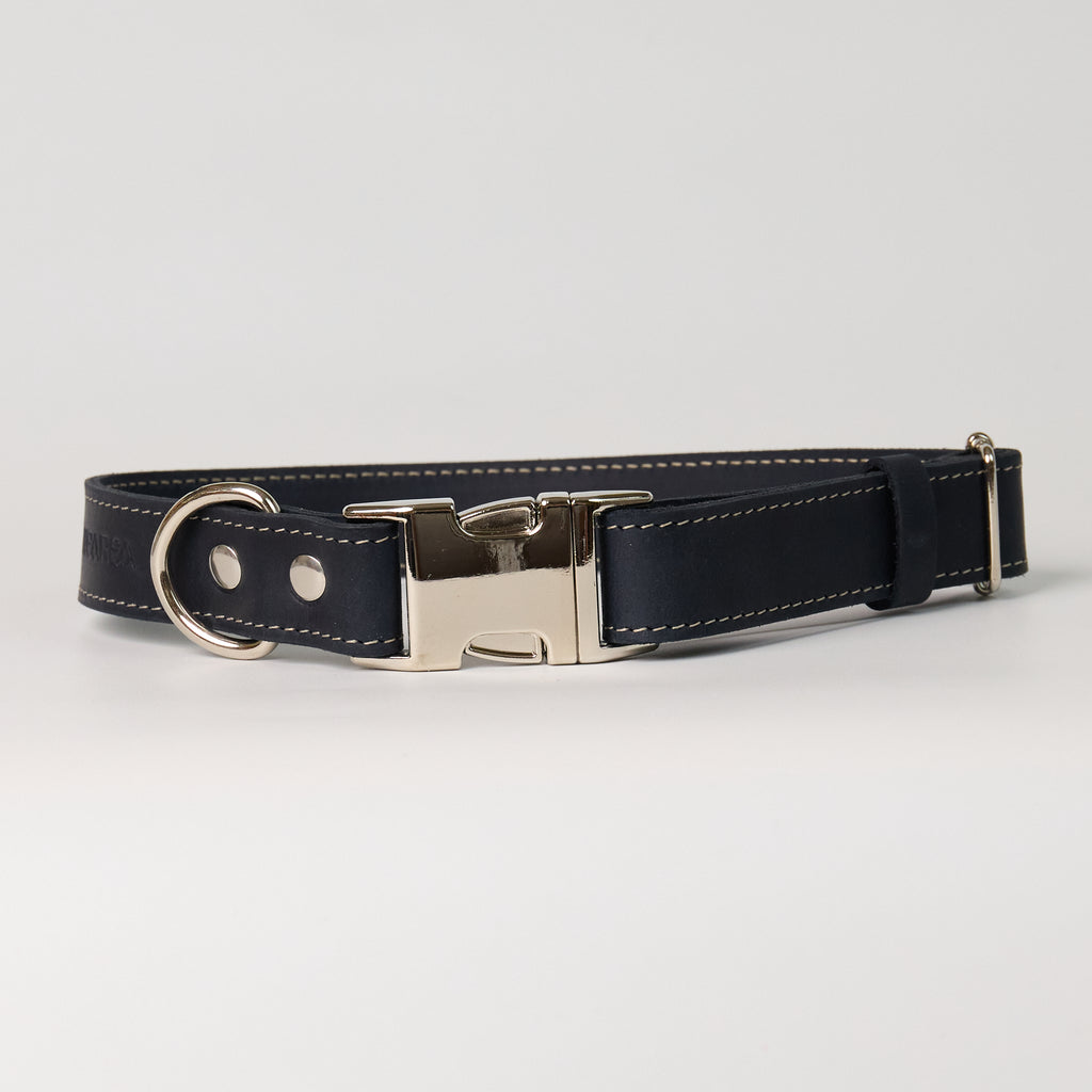 Blue Leather Dog Collar - additional product view