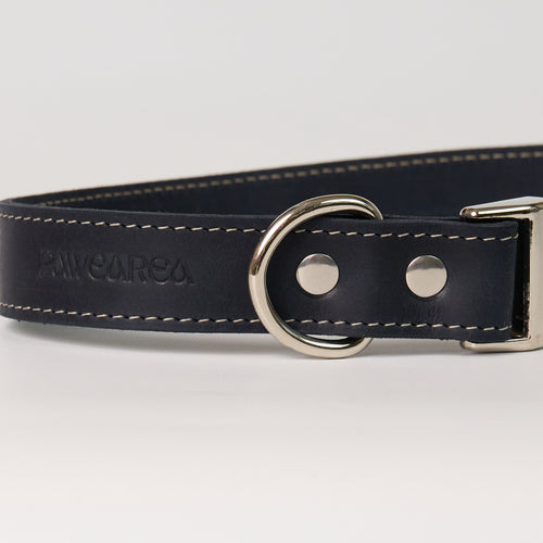 Blue Leather Dog Collar - additional product view