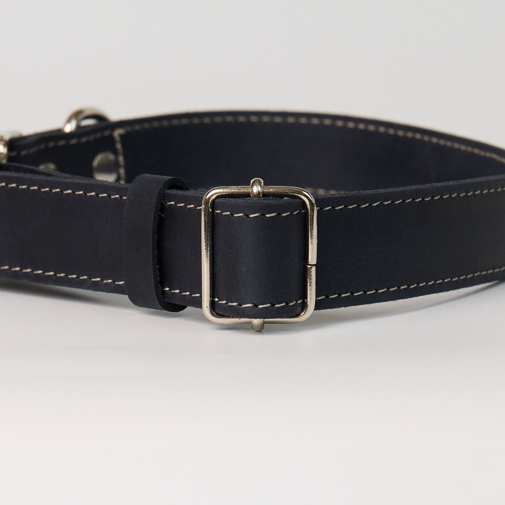 Blue Leather Dog Collar - additional product view