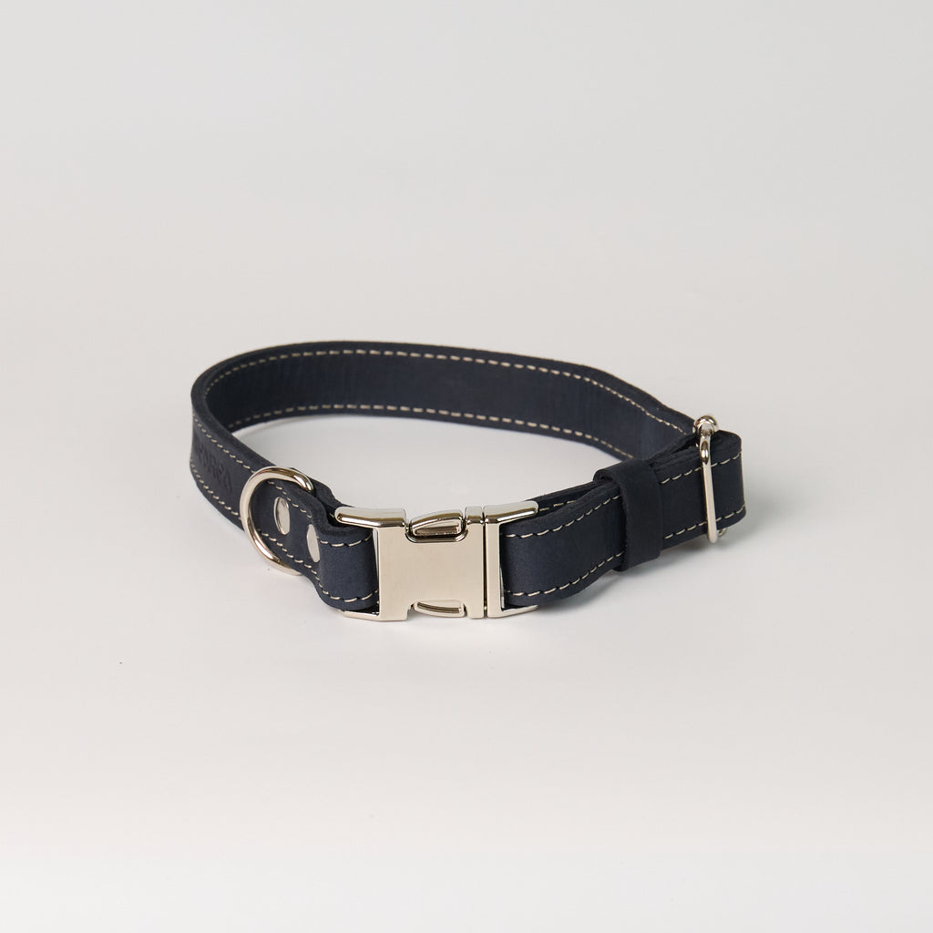 Blue Leather Dog Collar - additional product view