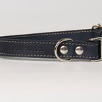 Blue Leather Dog Collar - close-up product detail
