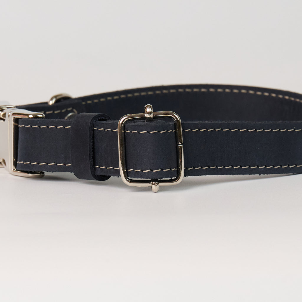 Blue Leather Dog Collar - additional product view