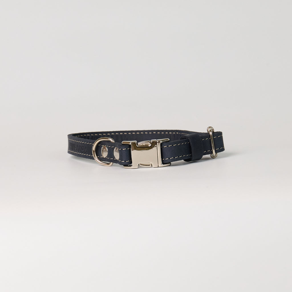 Blue Leather Dog Collar - additional product view