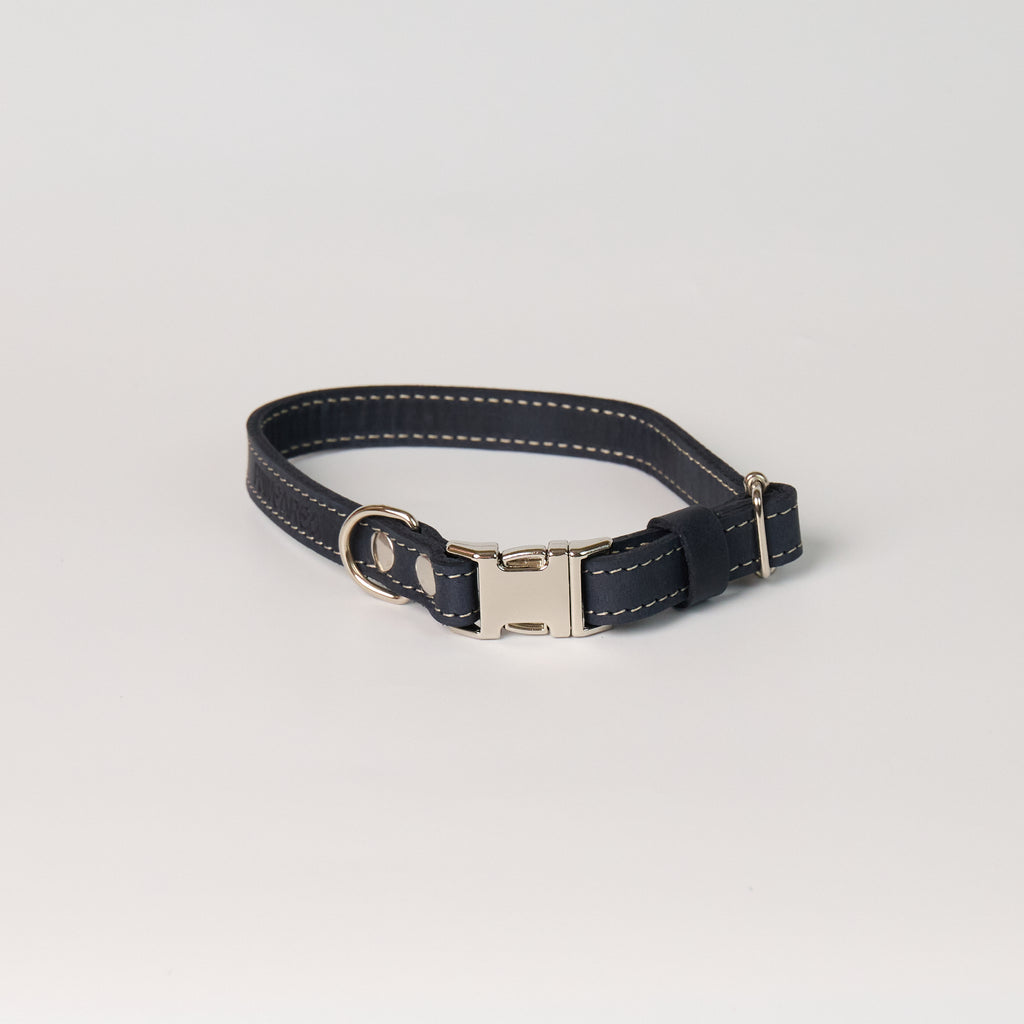 Blue Leather Dog Collar - additional product view