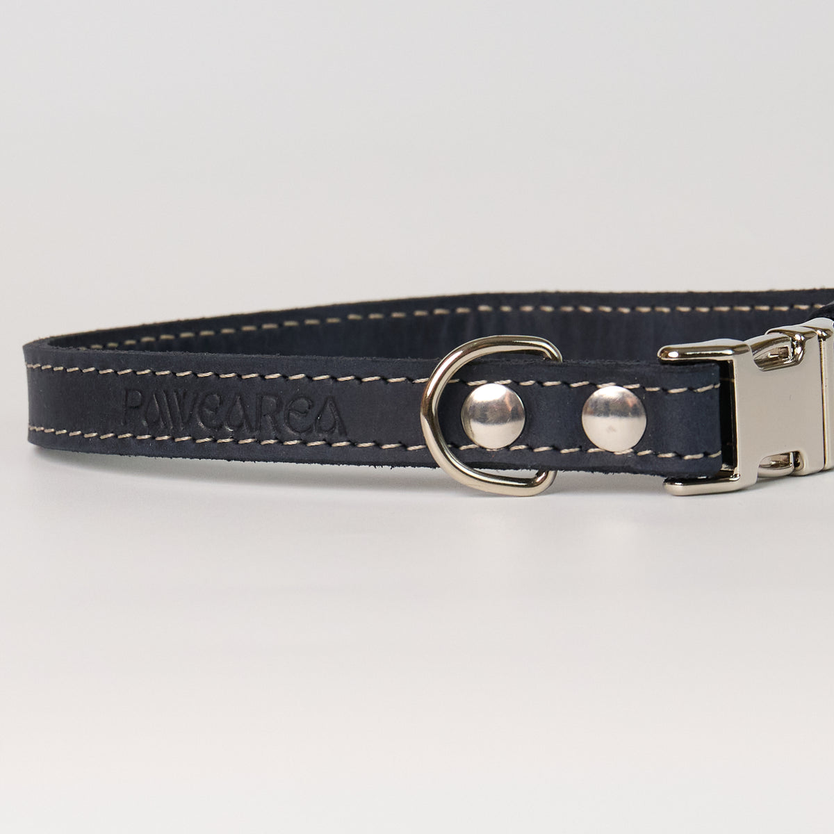 Blue Leather Dog Collar - additional product view