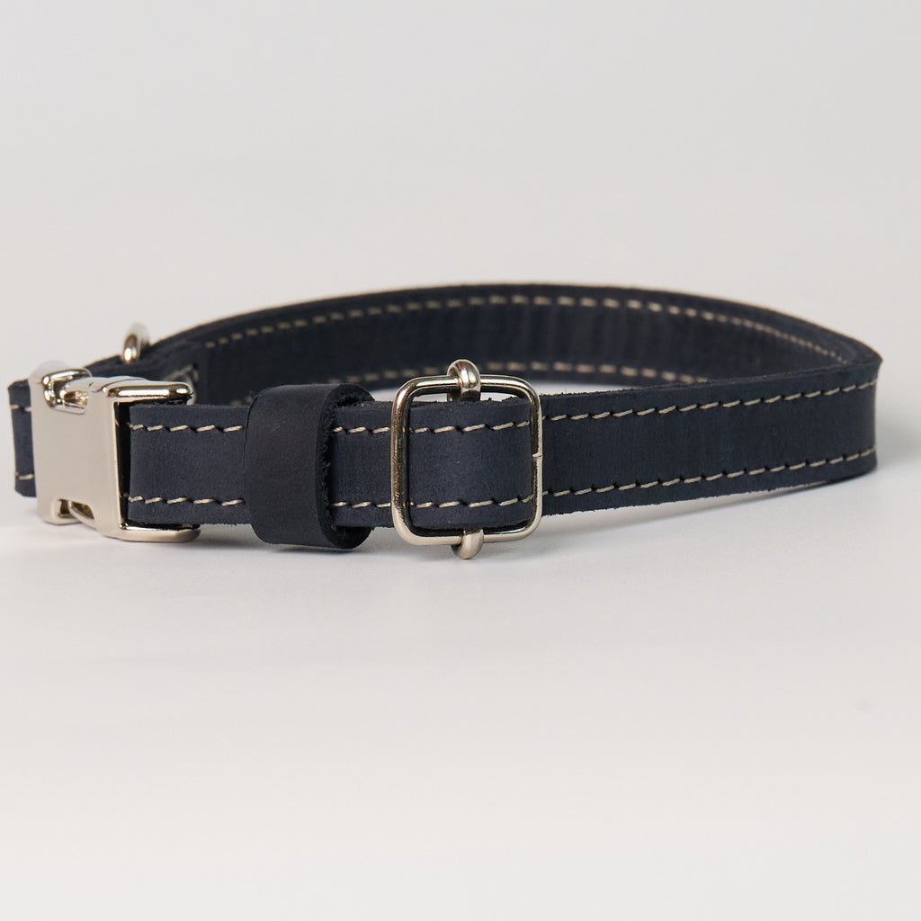 Blue Leather Dog Collar - additional product view