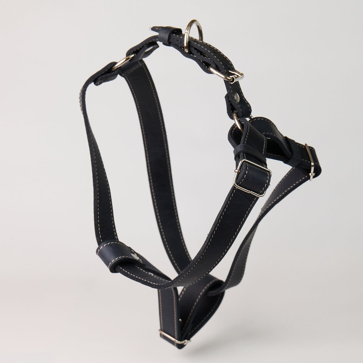 Blue Leather Dog Harness - *