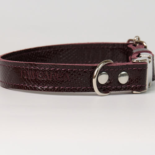 Anaconda Double Leather Dog Collar - close-up product detail