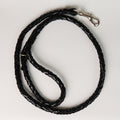 Anaconda Braided Round Leather Dog Leash - Black
