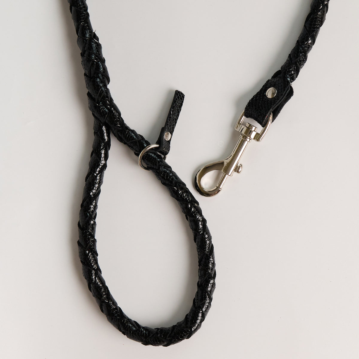 Anaconda Braided Round Leather Dog Leash - additional product view