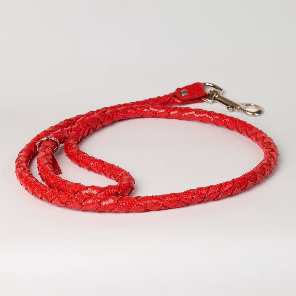 Anaconda Braided Round Leather Dog Leash - additional product view