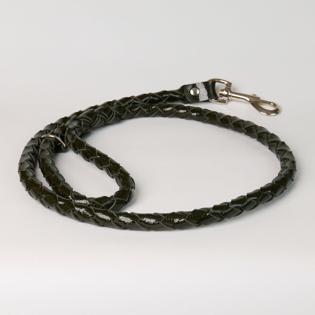 Anaconda Braided Round Leather Dog Leash - additional product view