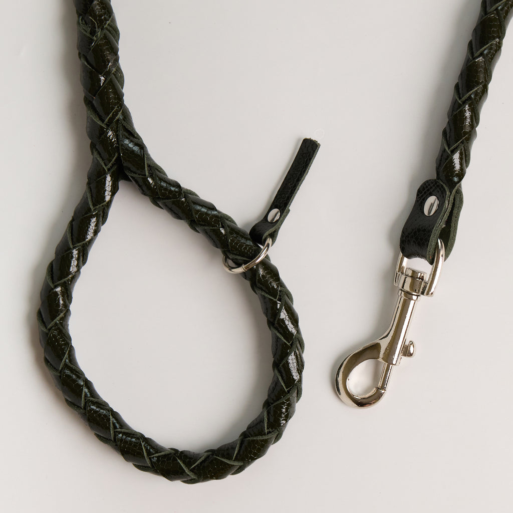 Anaconda Braided Round Leather Dog Leash - additional product view