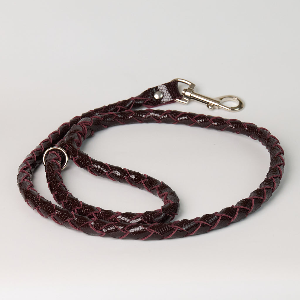 Anaconda Braided Round Leather Dog Leash - additional product view