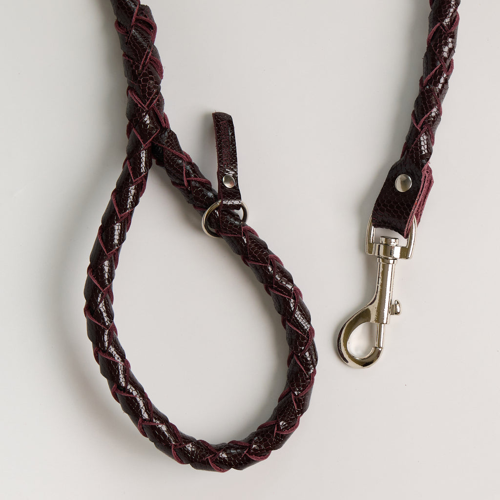 Anaconda Braided Round Leather Dog Leash - additional product view
