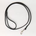 Anaconda Flat Double Leather Dog Leash - Black