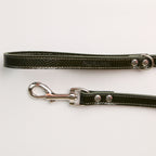 Anaconda Flat Double Leather Dog Leash - close-up product detail