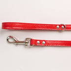 Anaconda Flat Double Leather Dog Leash - close-up product detail