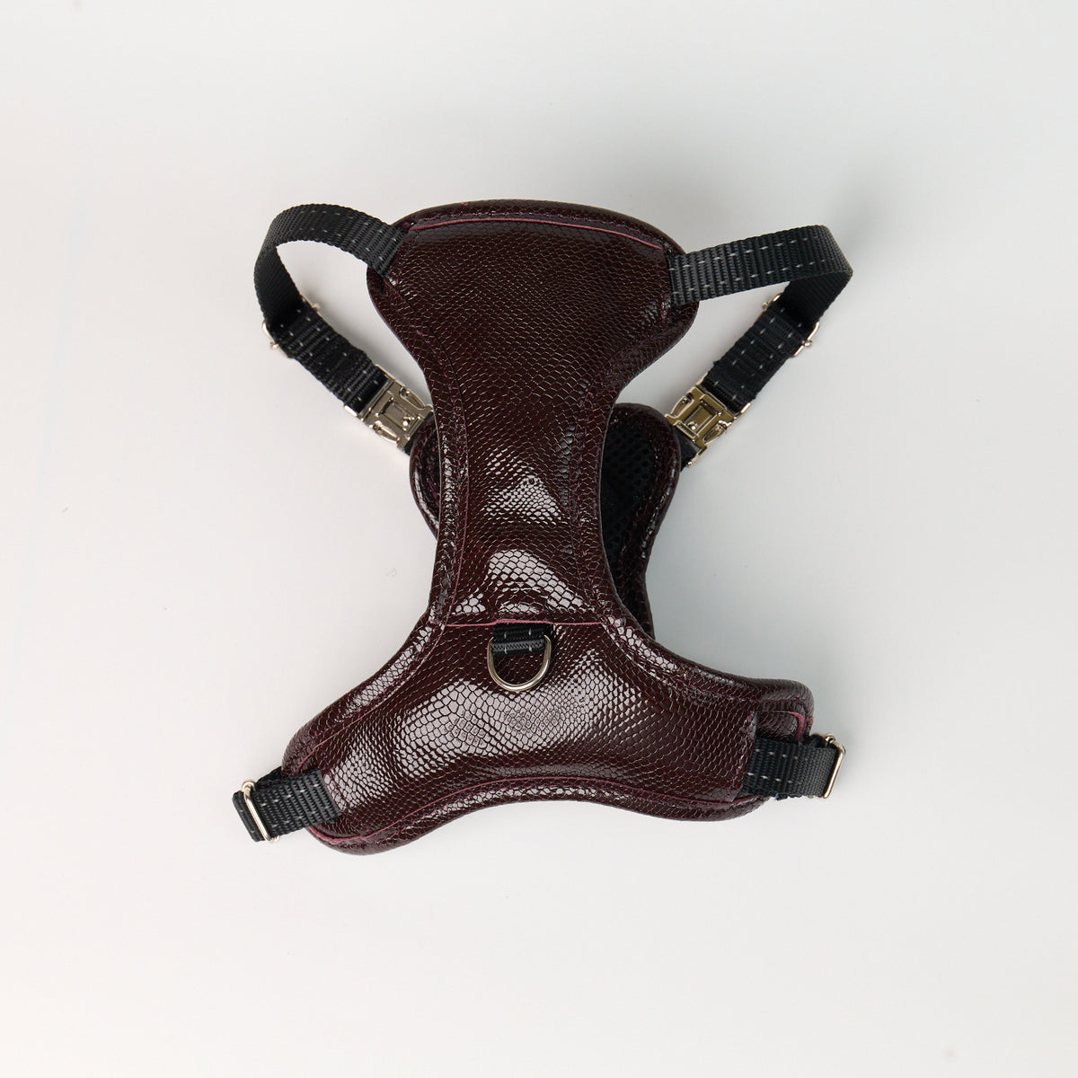 Anaconda Double Leather Dog Harness - Burgundy