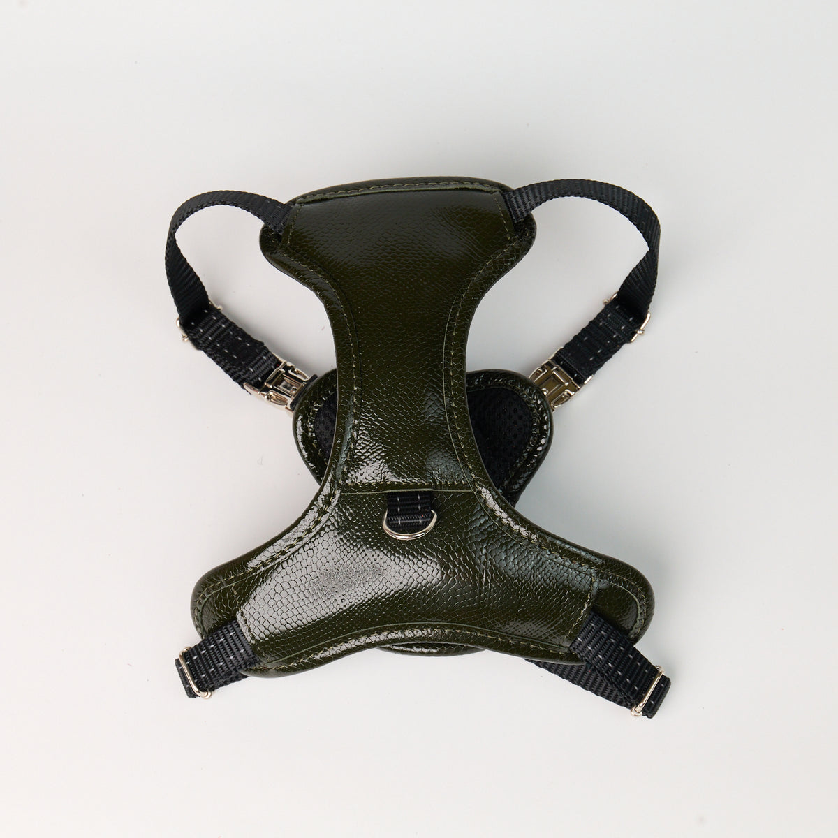 Anaconda Double Leather Dog Harness - Emerald Green