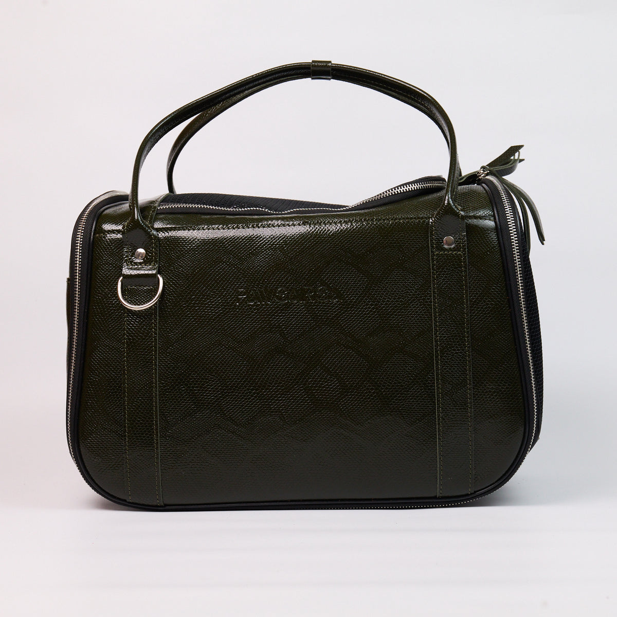 Anaconda Foldable Leather Pet Carrier - Emerald Green