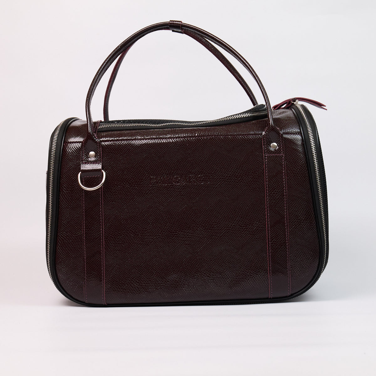 Anaconda Foldable Leather Pet Carrier - Burgundy