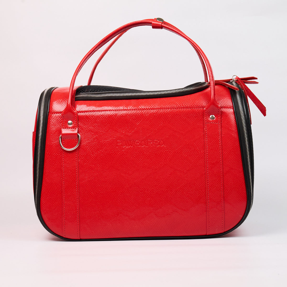 Anaconda Foldable Leather Pet Carrier - Red