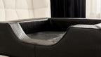 Italian Leather Dog Bed with Python Embossing & Reversible Cushion