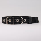 Reflective Canvas Dog Collar - Black