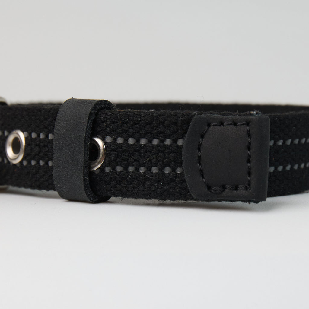 Reflective Canvas Dog Collar - close-up product detail